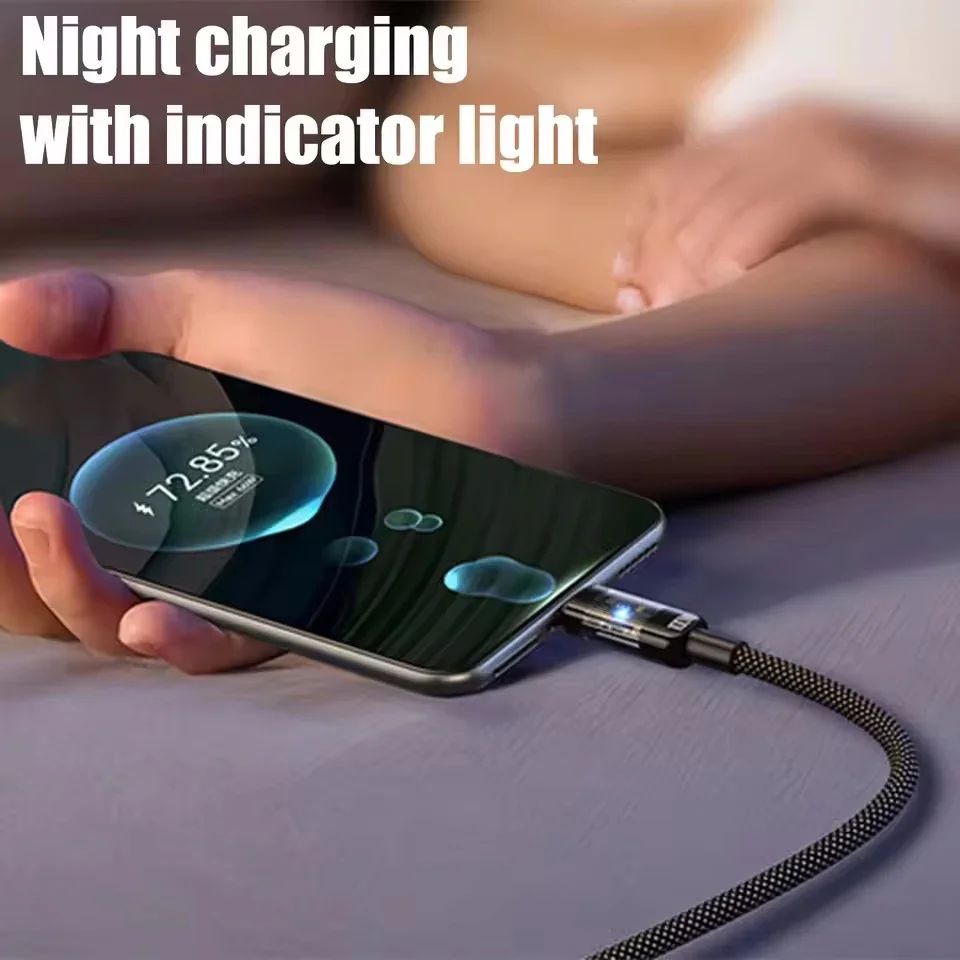 كابل USB-C 240W نايلون شحن سريع LED