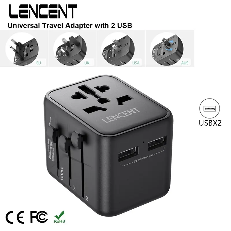 محول سفر عالمي 2 USB PLC