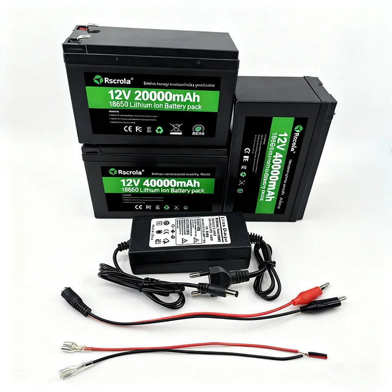 12V Rechargeable Lithium Battery Pack 40Ah, 18650 Battery pack DC Power for Sprayer, Portable Speaker, Outdoor Camping,Toy Cars