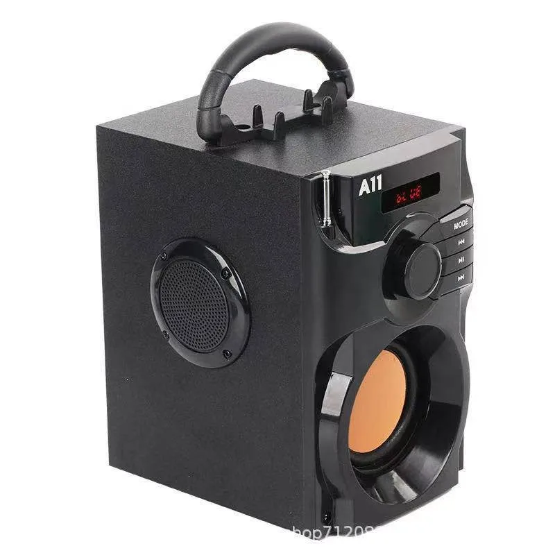 مكبر صوت بلوتوث خشبي محمول بنظام HIFI مع راديو FM وبطاقة TF