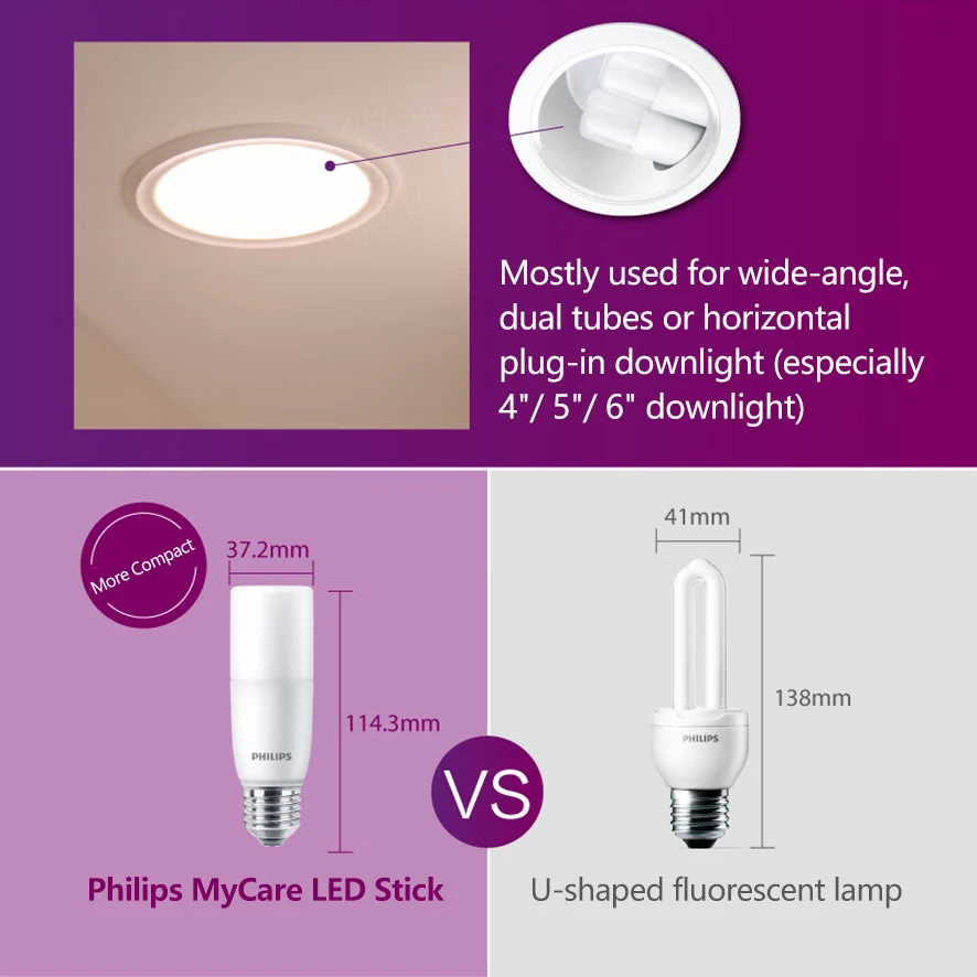 لمبة Philips LED E27 5.5W 7.5W 9.5W 4000K 6500K