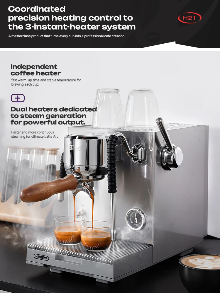 ماكينة قهوة HiBREW H21 ثلاثية الحرارة بمضخة مزدوجة
