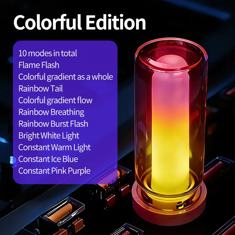 إضاءة محيطة LED RGB USB 10 أوضاع مفتاح لمس 5 فولت