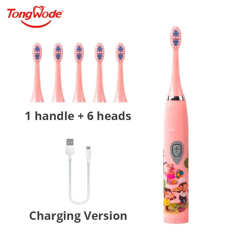 Stone's Store فرشاة أسنان أطفال كهربائية موجات صوتية USB قابلة للشحن