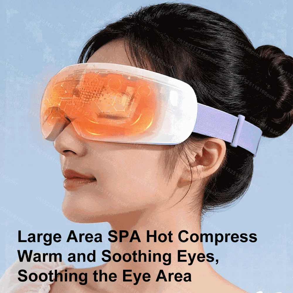 Folding Eye Massager Eye Mask with Hot Compress Airbag Compression Eye Care Device Gift for Eye Strain Dry Eye Improve Sleep