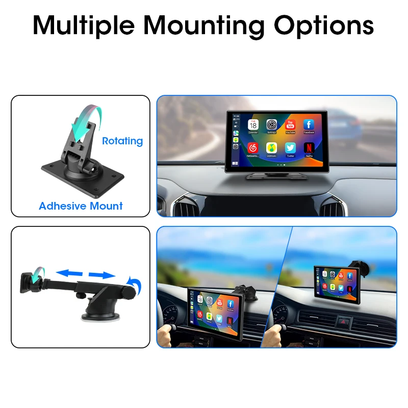JMCQ 10 inch Carplay Car Smart Screen multimedia Video player Wireless Carplay Android Auto Car Radio for Apple Android Stereo