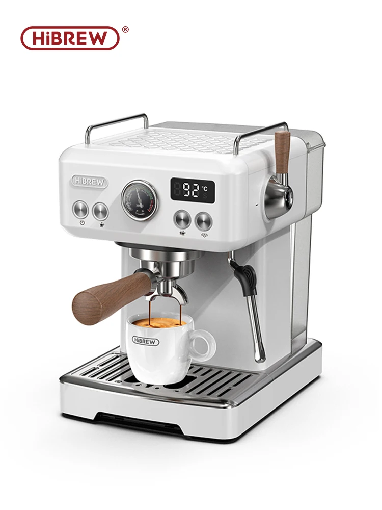 ماكينة قهوة اسبريسو شبه أوتوماتيكية من HiBREW يمكنك صنعها بنفسك وظيفة 20 بار درجة حرارة الضغط قابلة للتعديل للكابتشينو واللاتيه H10plus