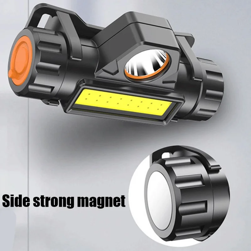 Ultra-Bright Headlamp LED Head Flashlight Rechargeable  Adjustable Light with Magnetic Head Torch Outdoor Camping Fishing