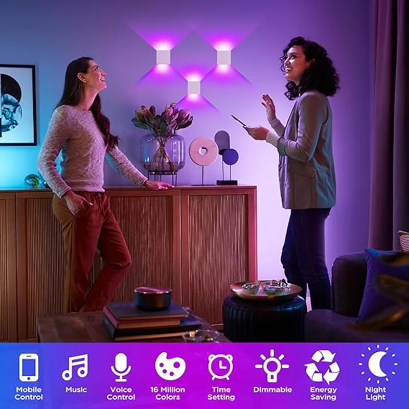 Tuya Outdoor LED Wall Lamp Smart Life APP Control Adjustable Angle RGBCCT Wall Lights,Work with Alexa Google Home