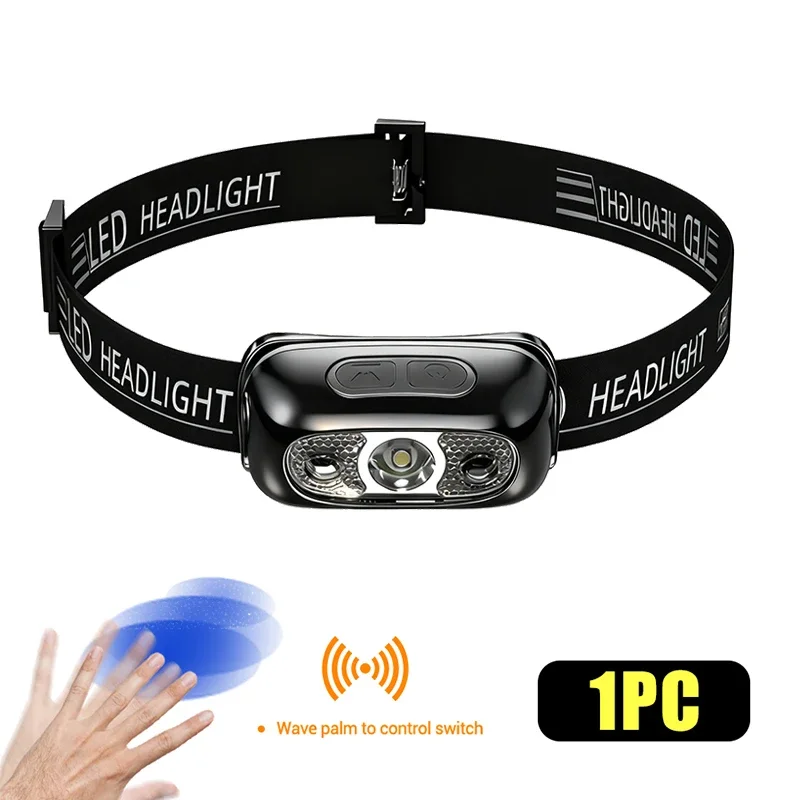 Ultra-Bright Headlamp LED Head Flashlight Rechargeable  Adjustable Light with Magnetic Head Torch Outdoor Camping Fishing