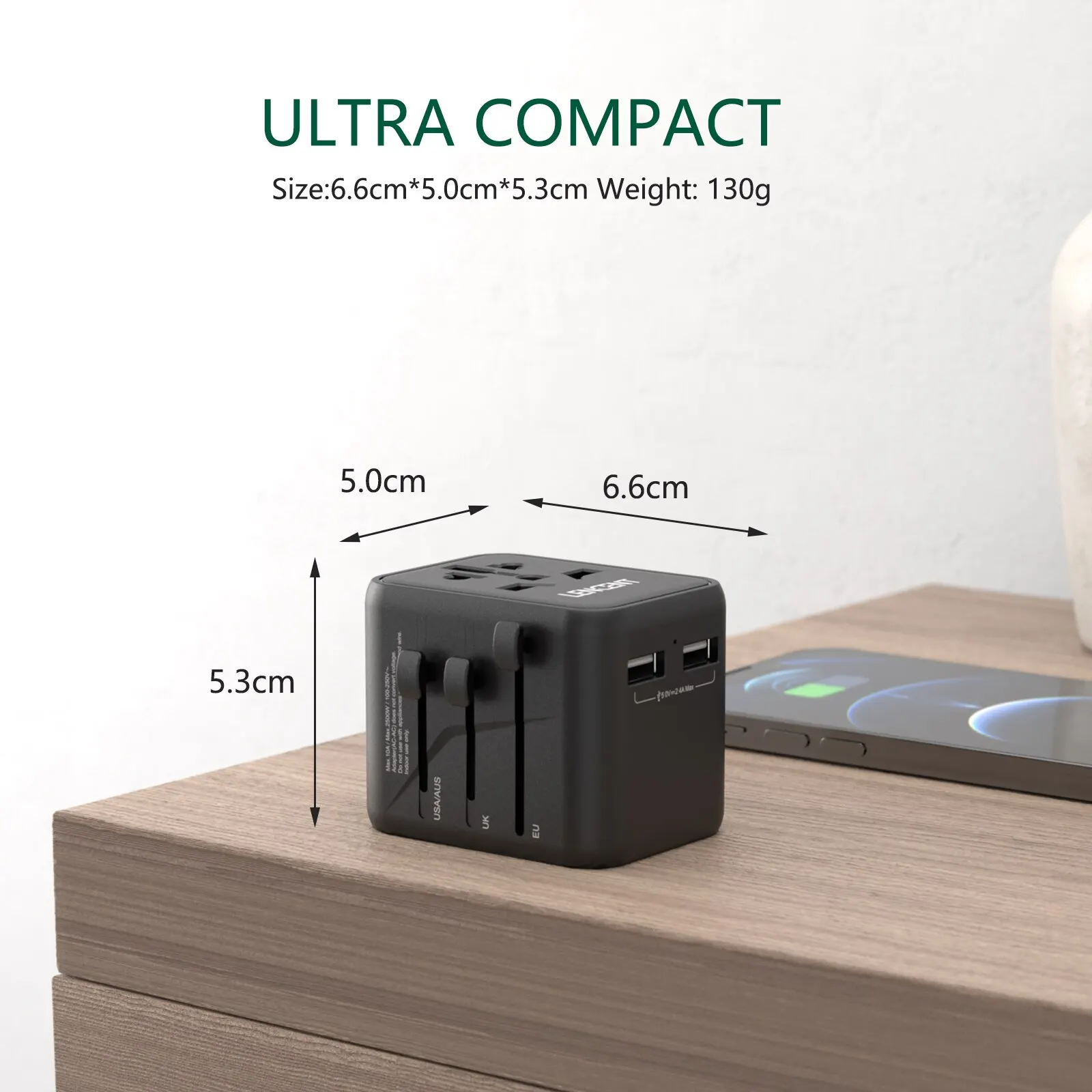 محول سفر عالمي 2 USB PLC