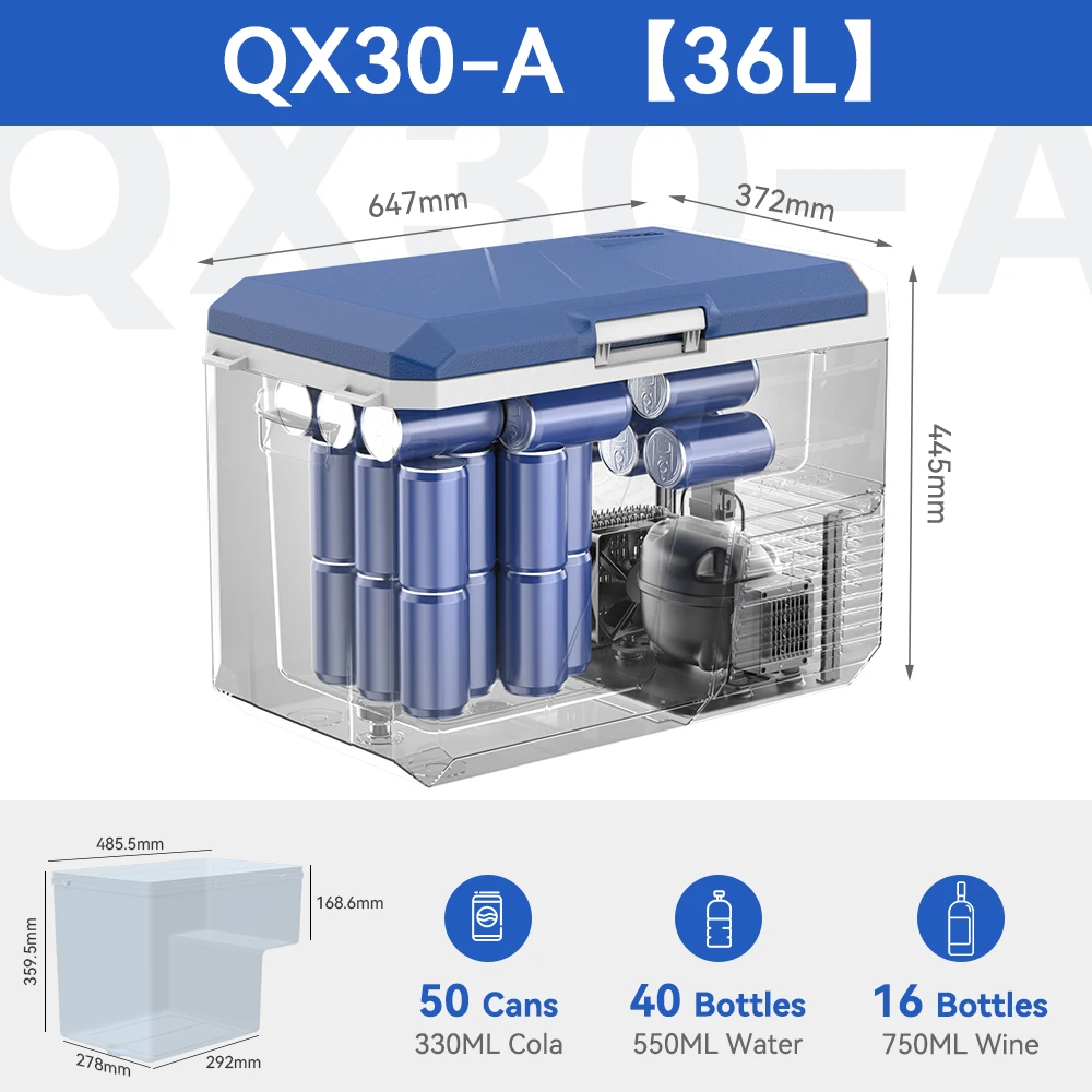 ثلاجة سيارة وفريزر زكامب QX-A 12/24 فولت للتخييم