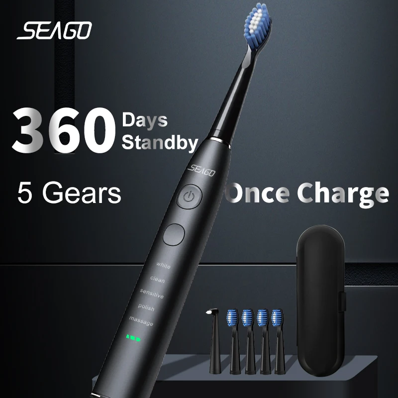 فرشاة أسنان كهربائية صوتية Seago SG-575 قابلة للشحن USB للبالغين