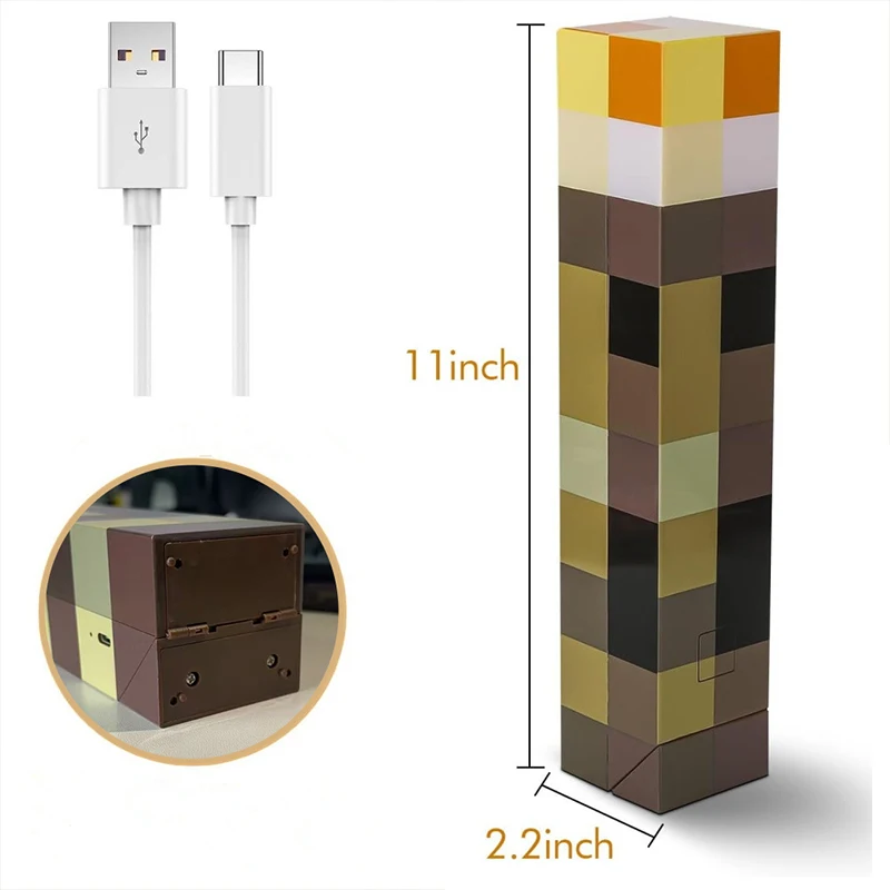 مصباح ليلي LED شعلة USB مشبك