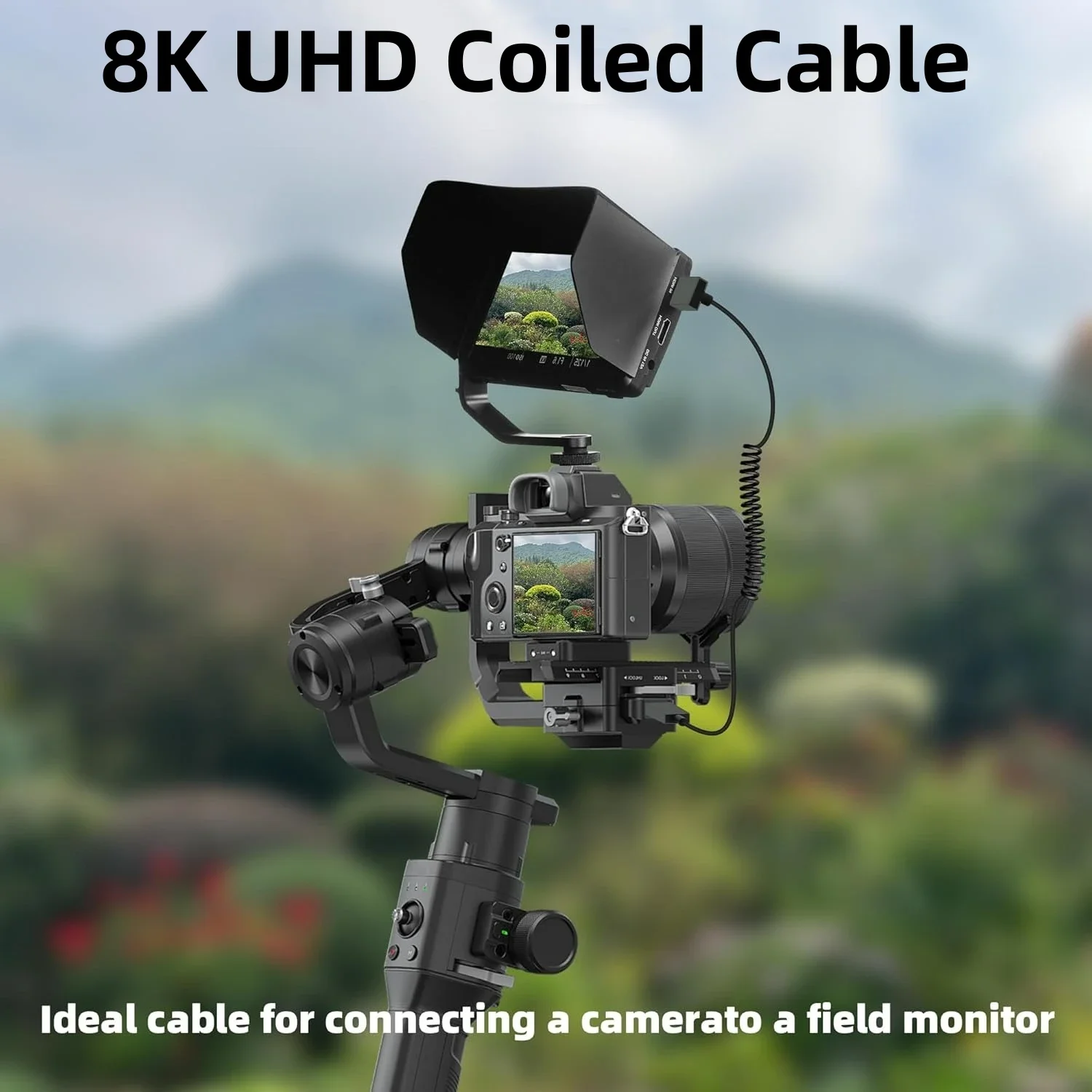 كابل HDMI بدقة 8K UHD عالي السرعة سلك ملفوف ميني ومايكرو للكاميرا والشاشات
