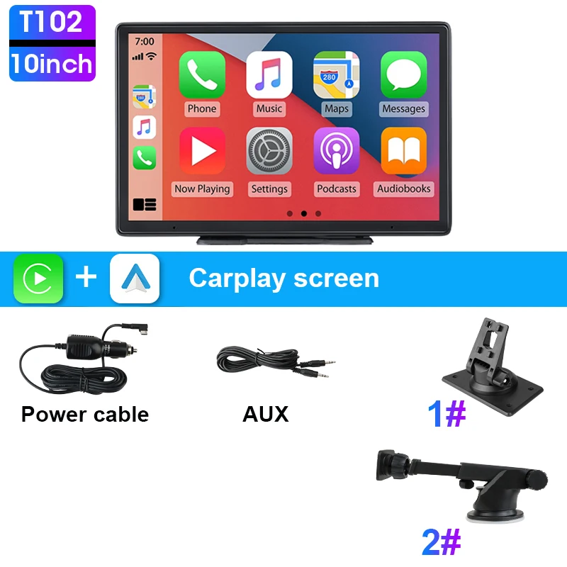 JMCQ 10 inch Carplay Car Smart Screen multimedia Video player Wireless Carplay Android Auto Car Radio for Apple Android Stereo