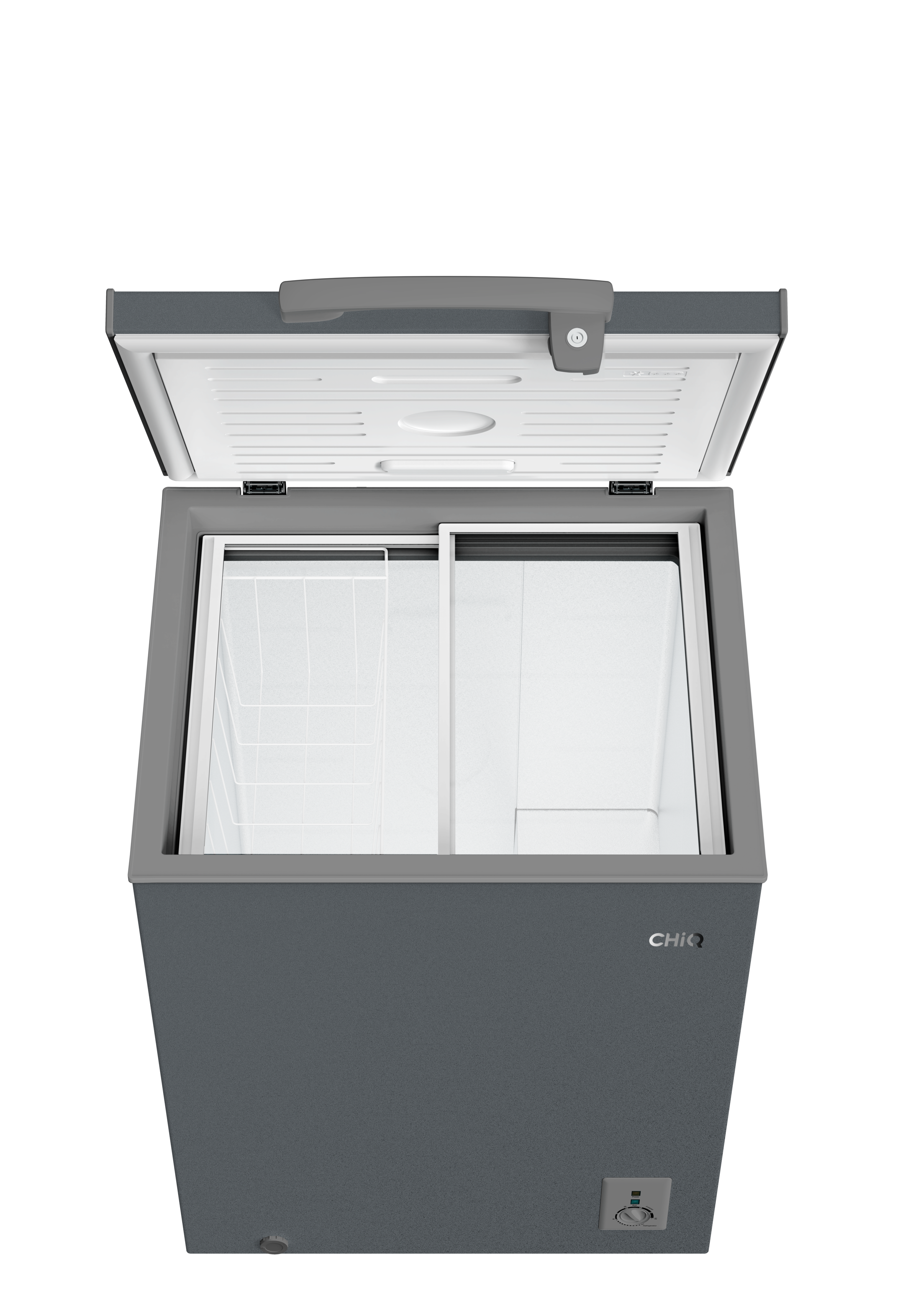 CHIQ Chest Freezer, 142 Liters, 5 Cu.Ft, Dark Gray - CCF184W