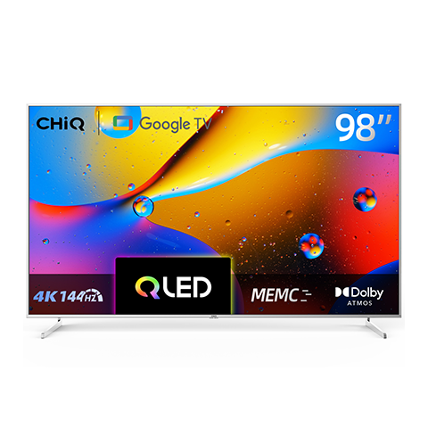 ChiQ Smart Gaming Google TV, 98 Inch, QLED, 4 HDMI Cable, 2USB