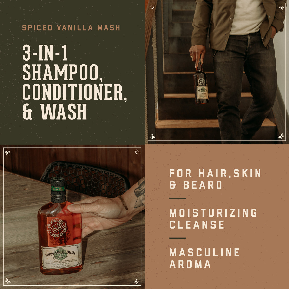  غسول الجسم + شامبو + بلسم للرجال 3 في 1 – Spiced Vanilla 
