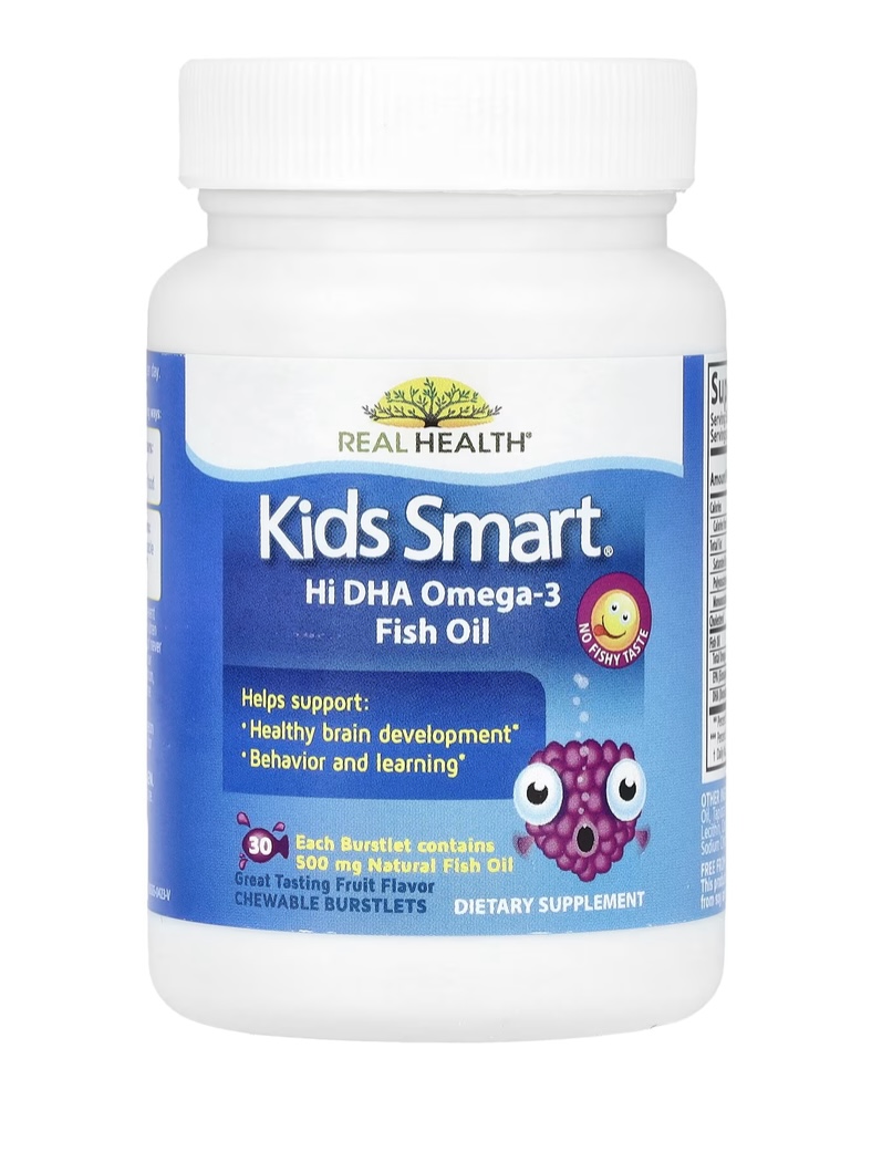  بيوغلان ®Kids Smart، زيت سمك غني بحمض الأوميغا 3 الدوكوزاهيكسنويك (DHA)، بنكهة الفواكه، 30 كبسولة معززة قابلة للمضغ 