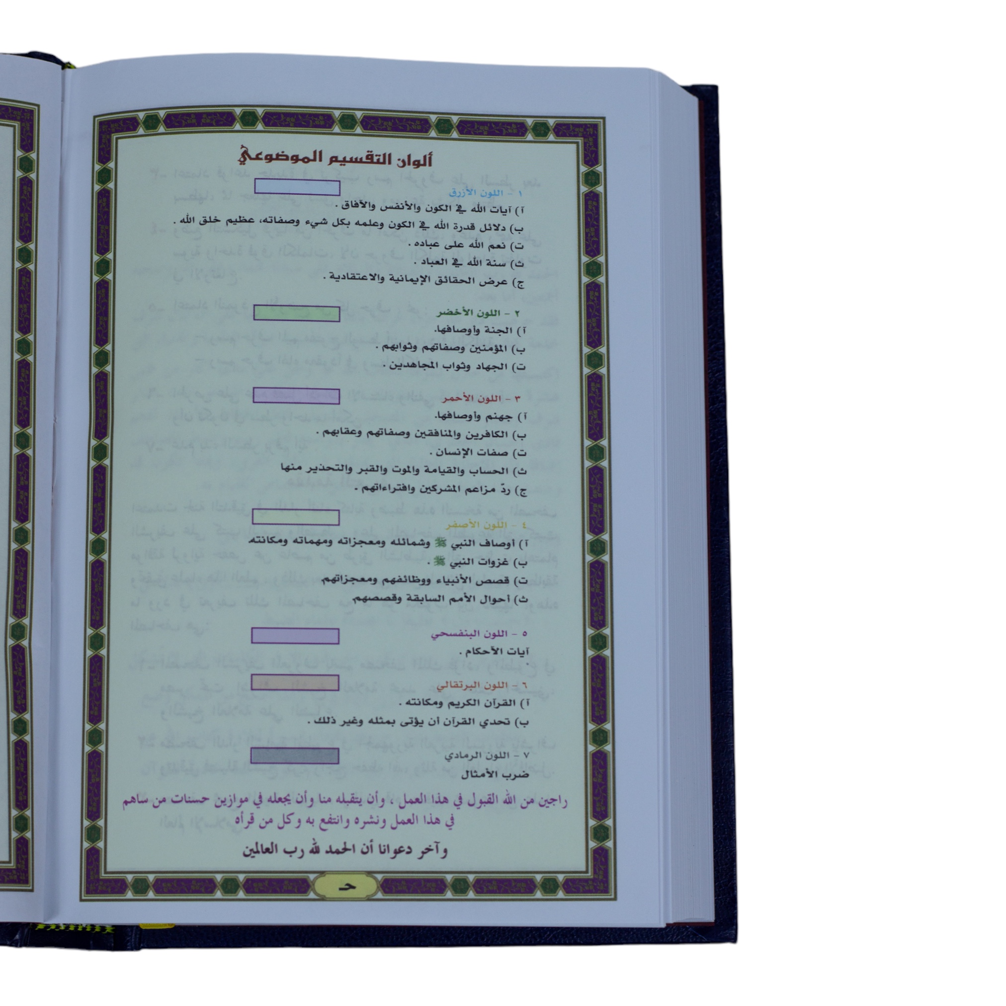 مصحف التقسيم الموضوعي وبهامشه تفسير السعدي 14x20 سم