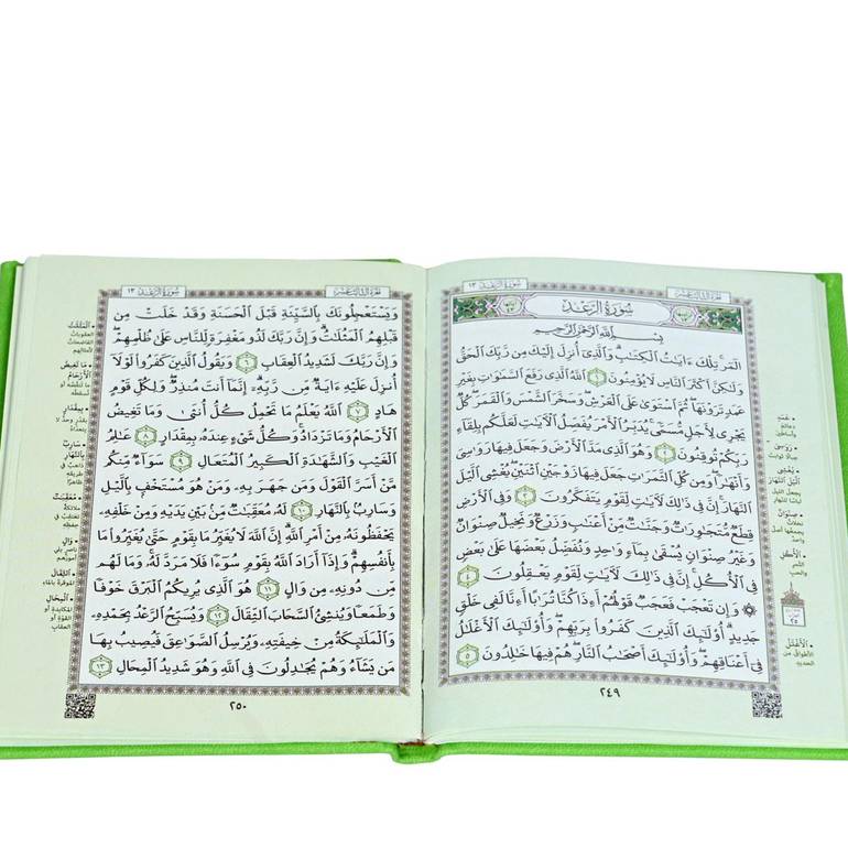 المصحف المجزأ 6 أقسام كل 5 أجزاء بغلاف ملون - حجم الكفي 14*10 سم