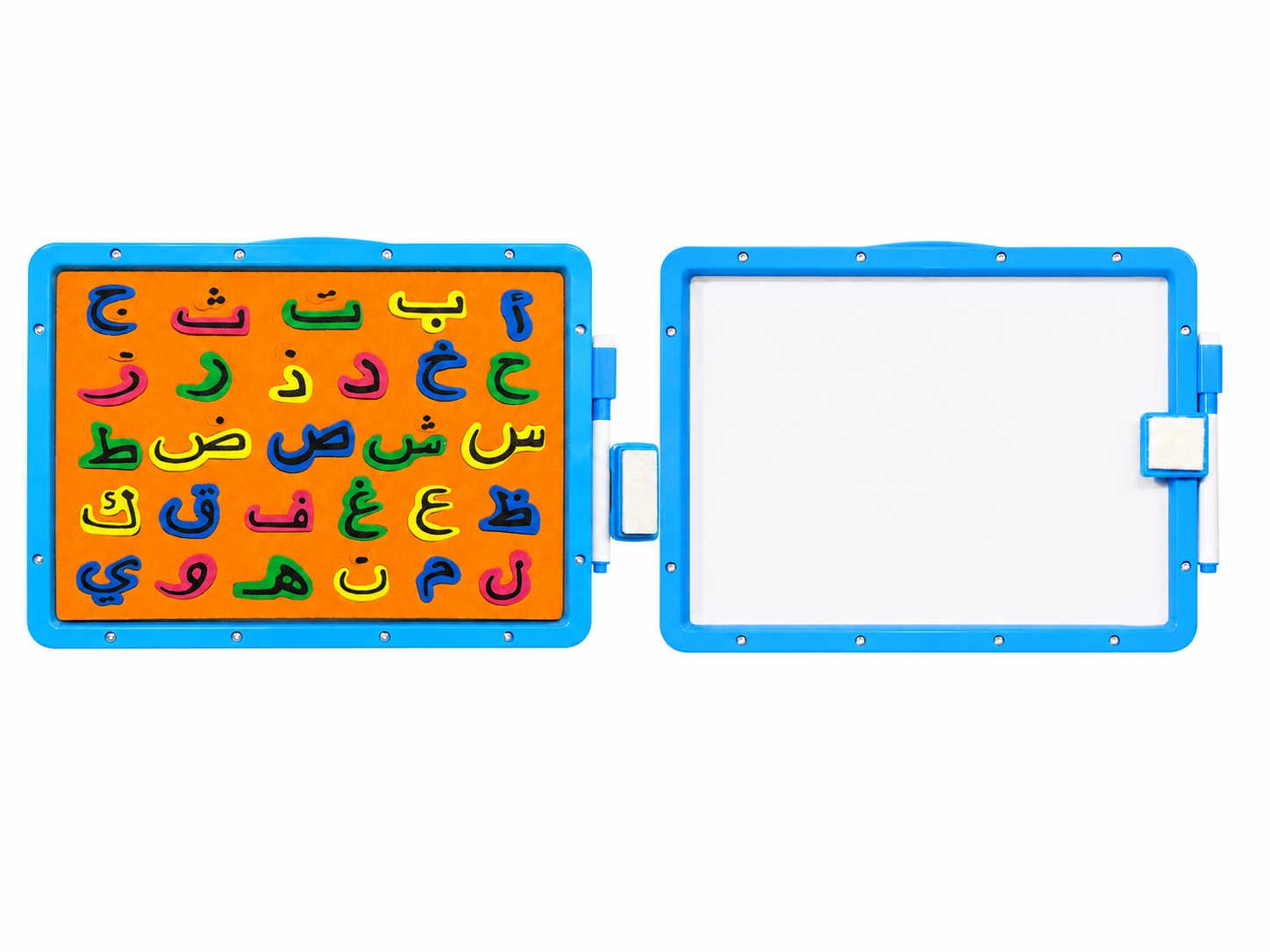 لوحة التعلم المزدوجة (حروف الهجاء العربية وسبورة بيضاء) - Educational 