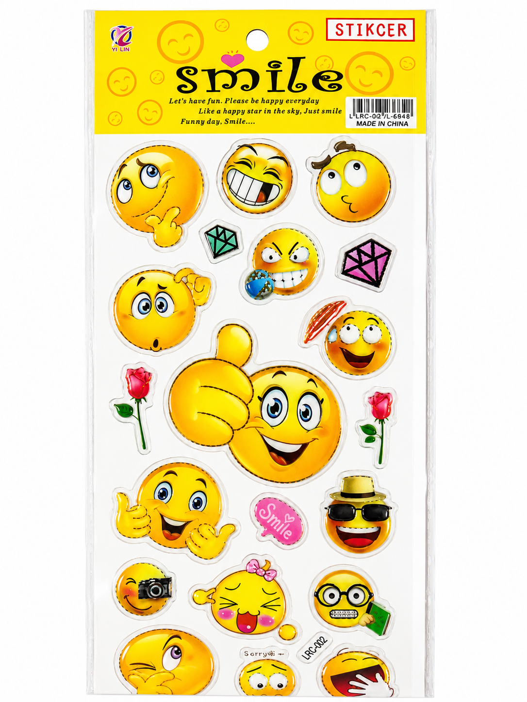 لوحة لواصق الابتسامات المرحة - Sticker Sheet