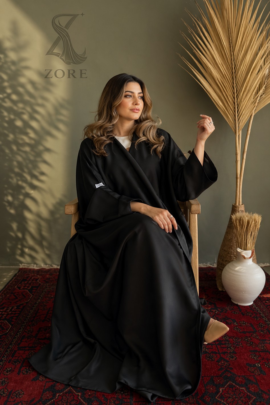 عباية-سوداء-فراشة-واسعة-خامة-خفيفة-تصميم-يومي