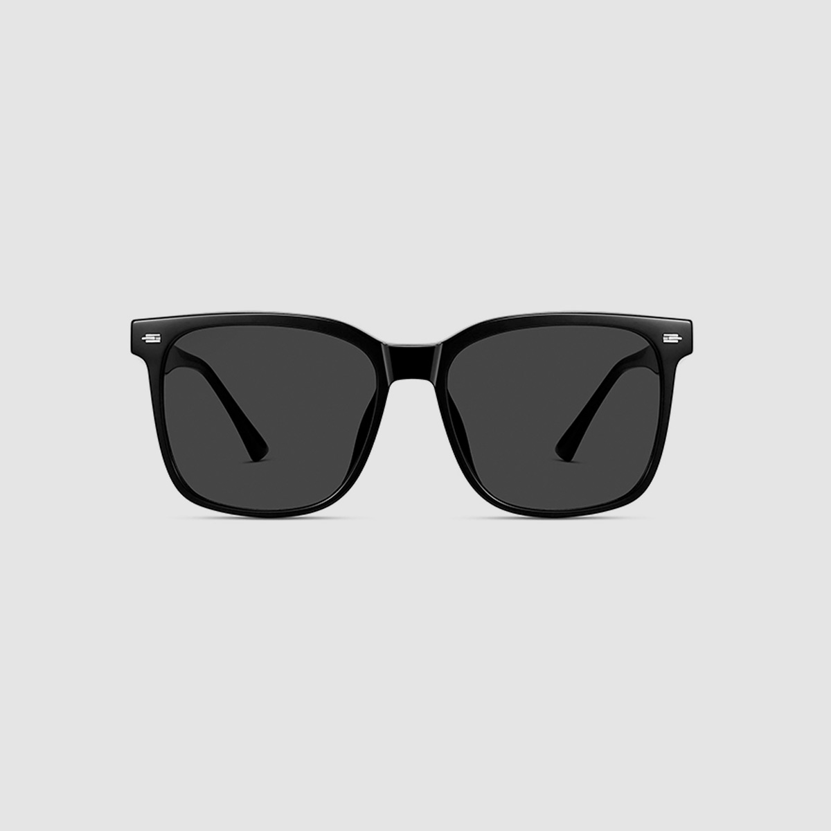 نظارة Square sunglasses السوداء بإطار معدني من رسيل
