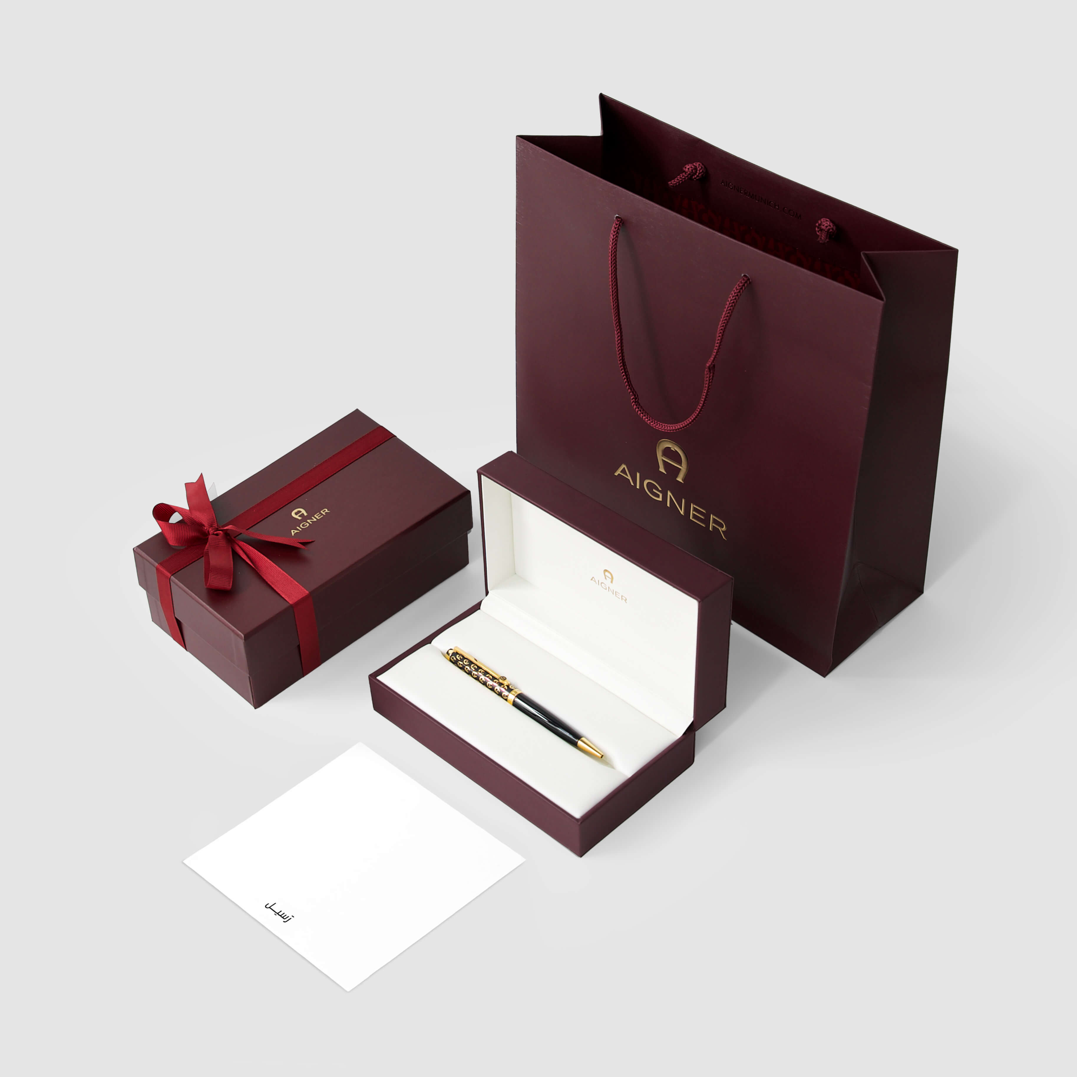 قلم Aigner Eleganza ذهبي هدية فاخرة لرجال الأعمال