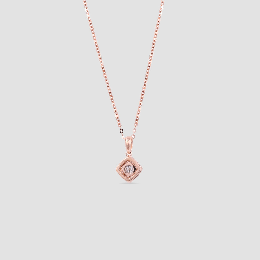 Additional view: Amniya Rose Gold Diamond Halo Necklace by Raseel Gifts