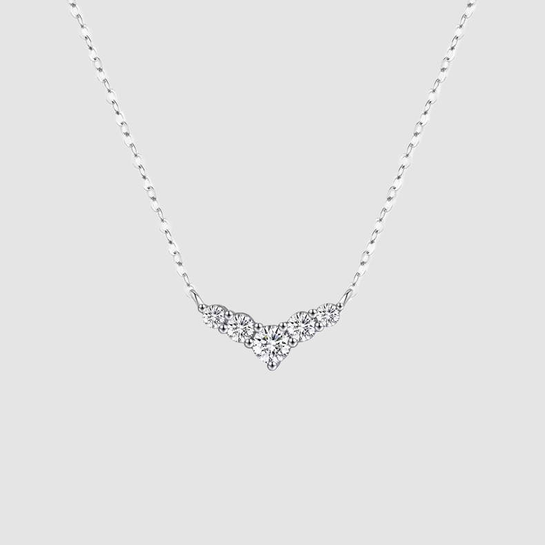 Sterling silver 'V' letter necklace by Raseel Gifts