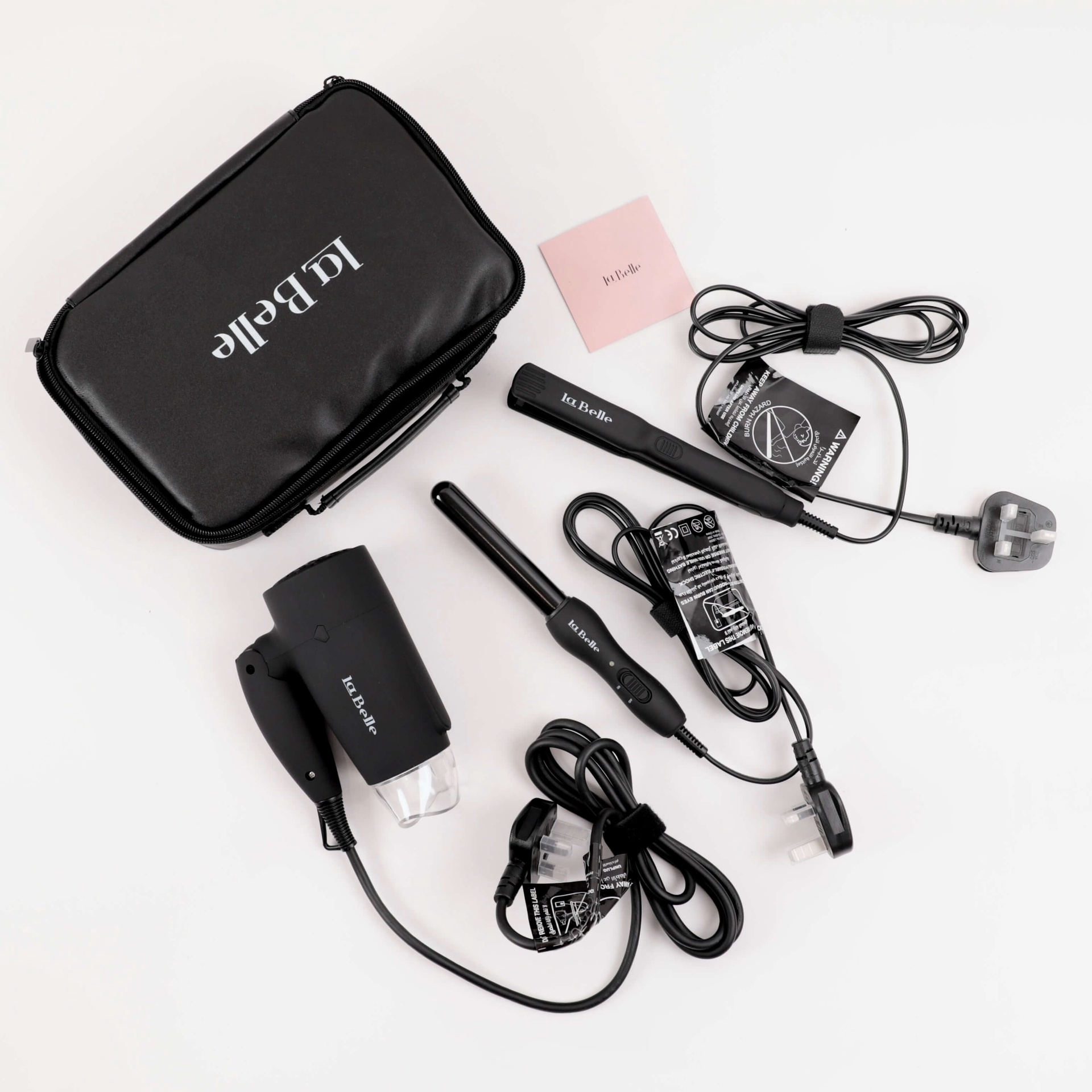 La Belle mini set with a black travel pouch