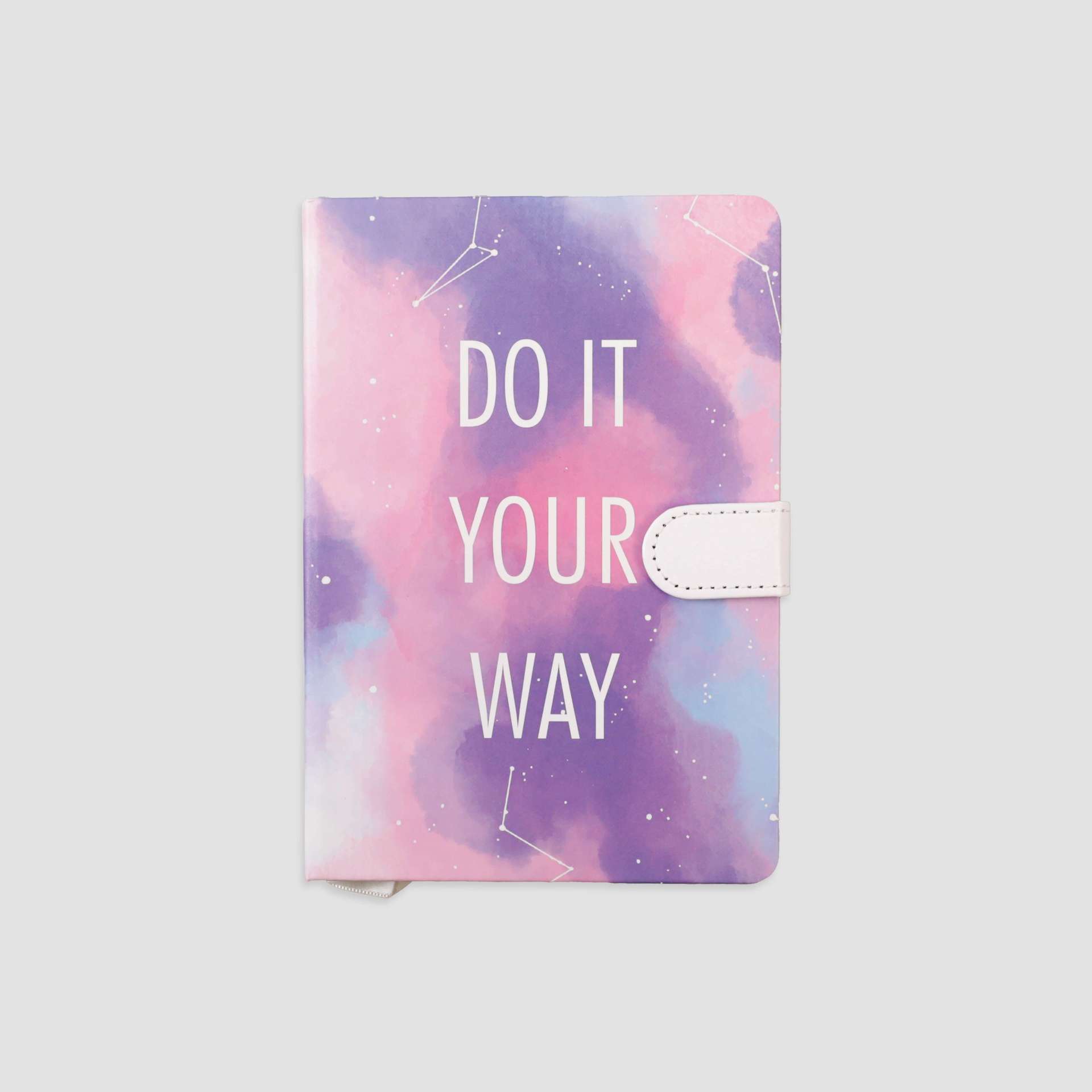 دفتر Do It Your Way بنقشة مجرة بنفسجية ووردية