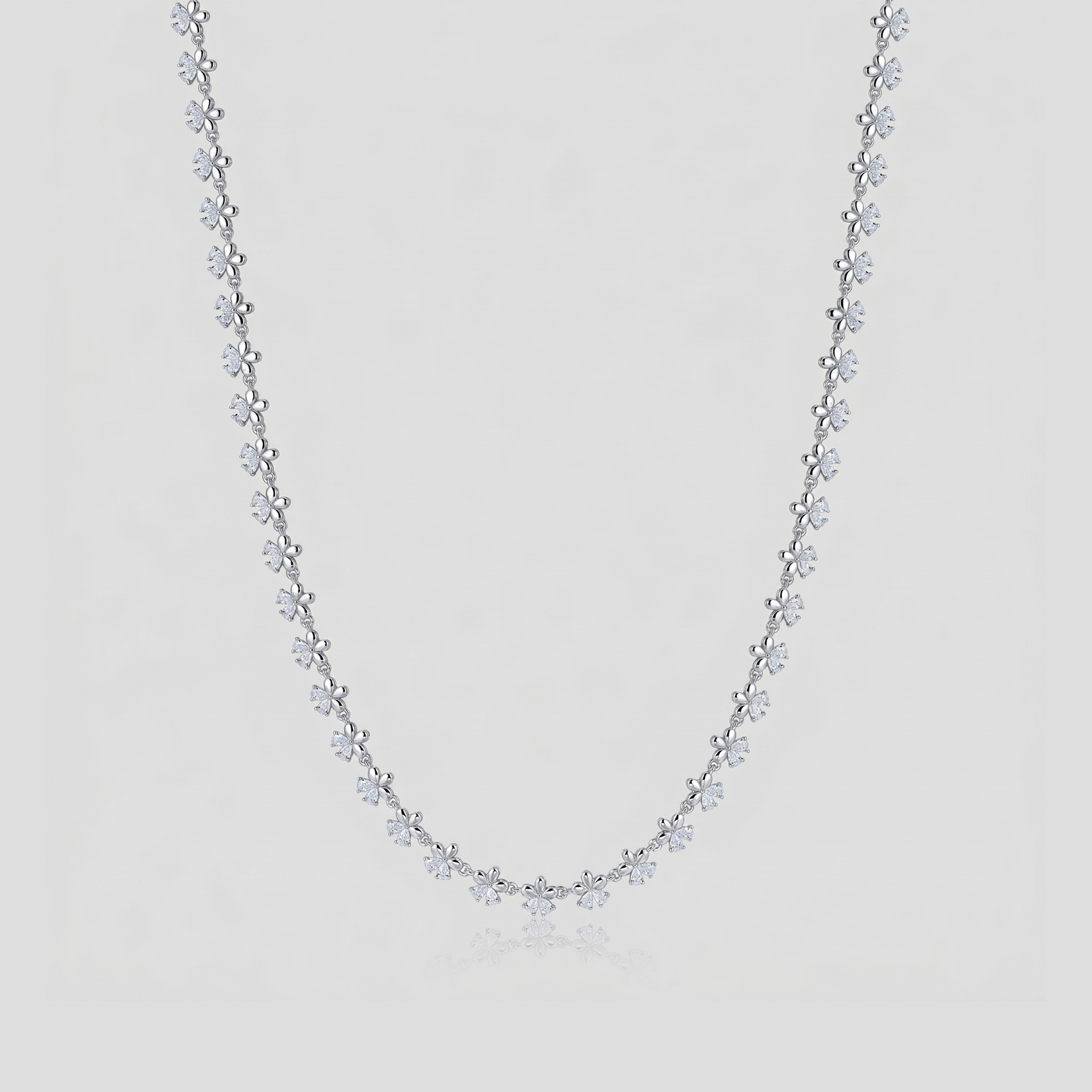 GROVE silver necklace with continuous flower design by Raseel