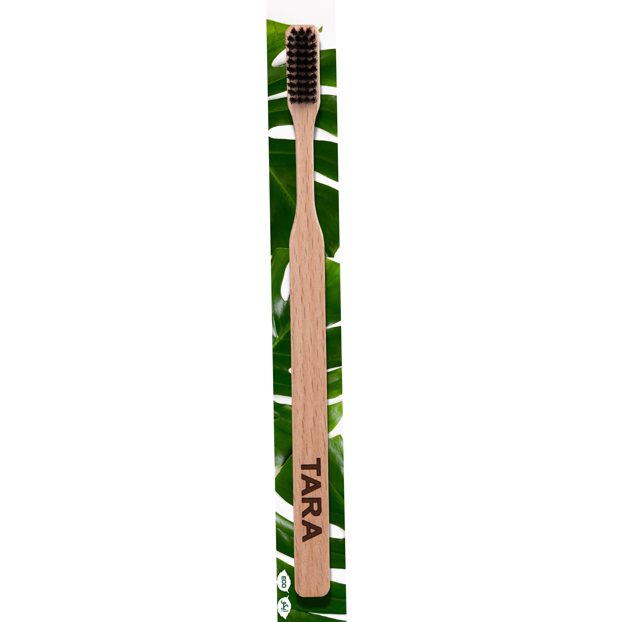 Tara Eco Ultra Soft Eco-Friendly Toothbrush with Wooden Handle & Charcoal Bristles