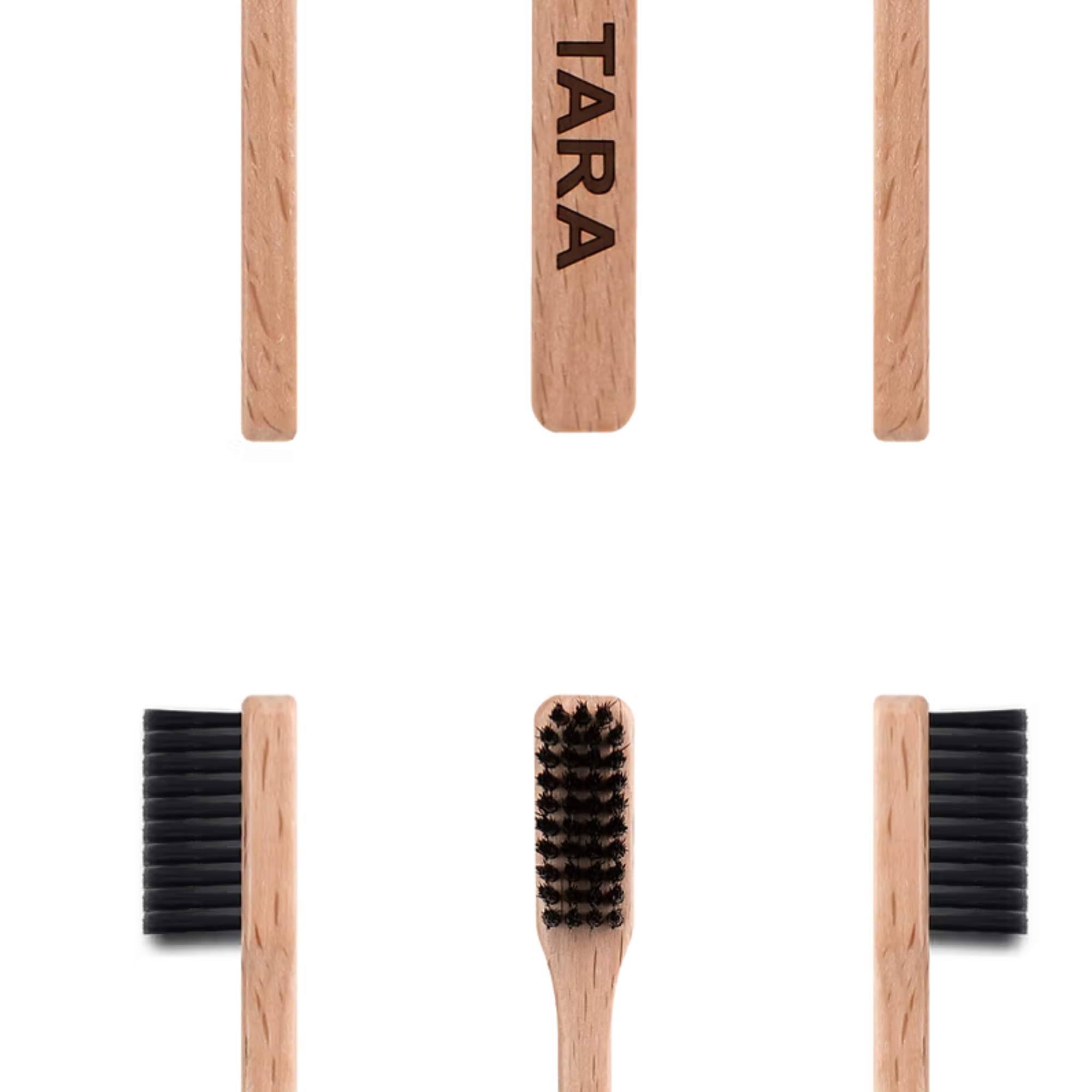 Tara Eco Ultra Soft Eco-Friendly Toothbrush with Wooden Handle & Charcoal Bristles
