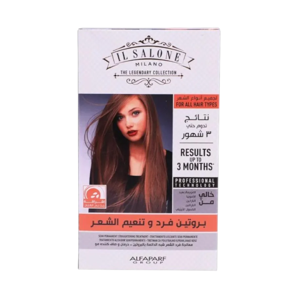 إل صالون ميلانو مجموعة بروتين فرد وتنعيم الشعر بزيت بذور الكتان