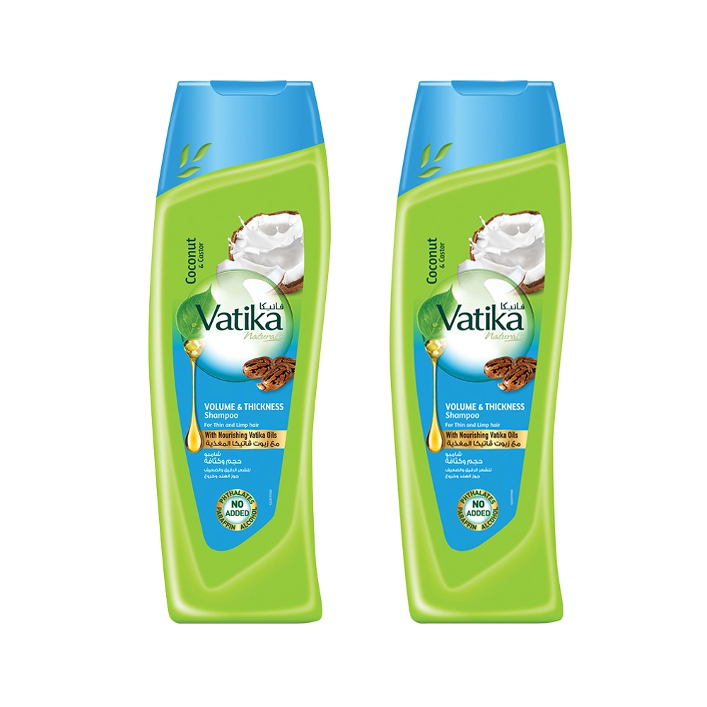 Vatika Naturals Coconut & Castor Oil Hair Thickening Shampoo - 350×2ml