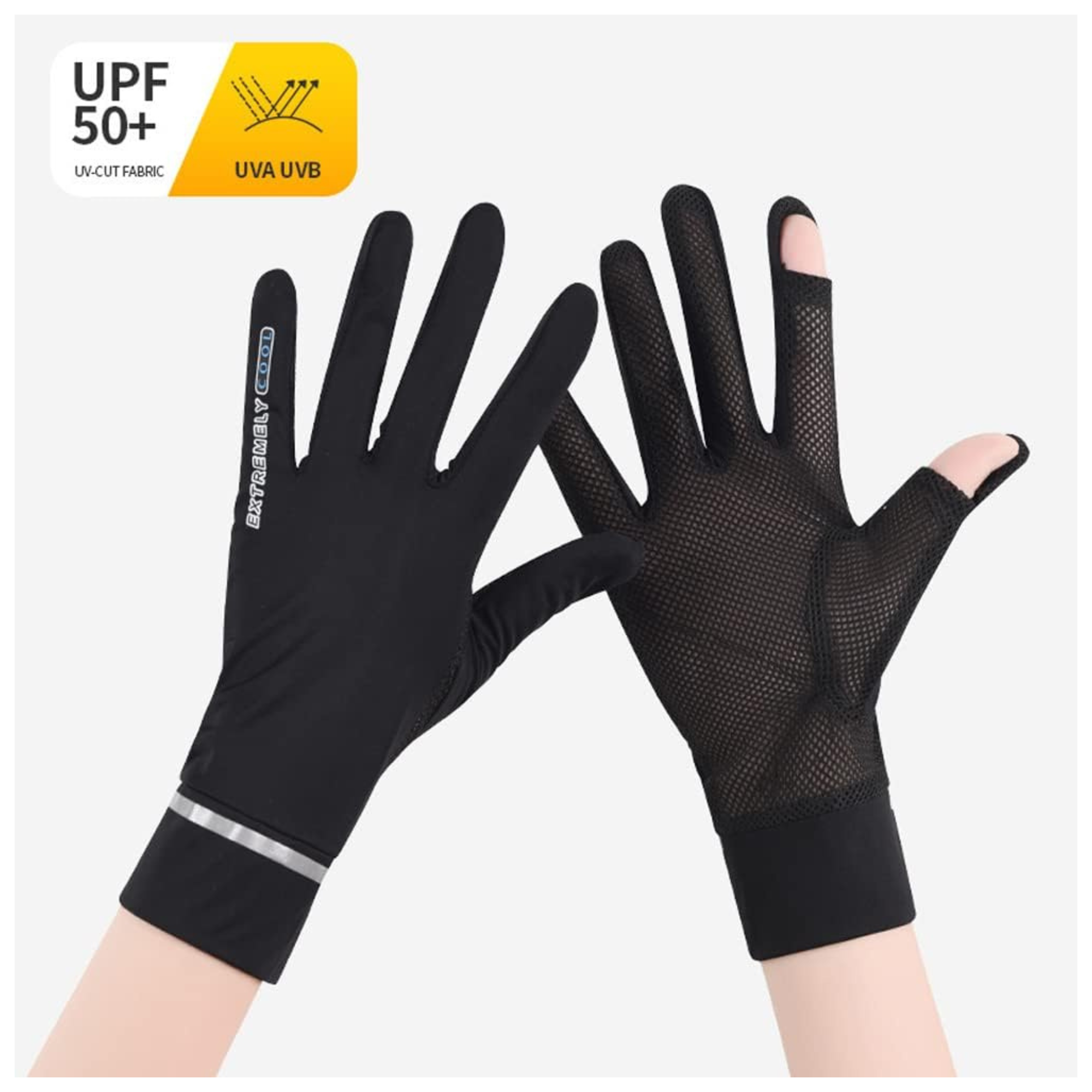 Women's UV Protection Driving Gloves with Finger Holes for Touch Screens Breathable Anti-Slip - 1 Pair
