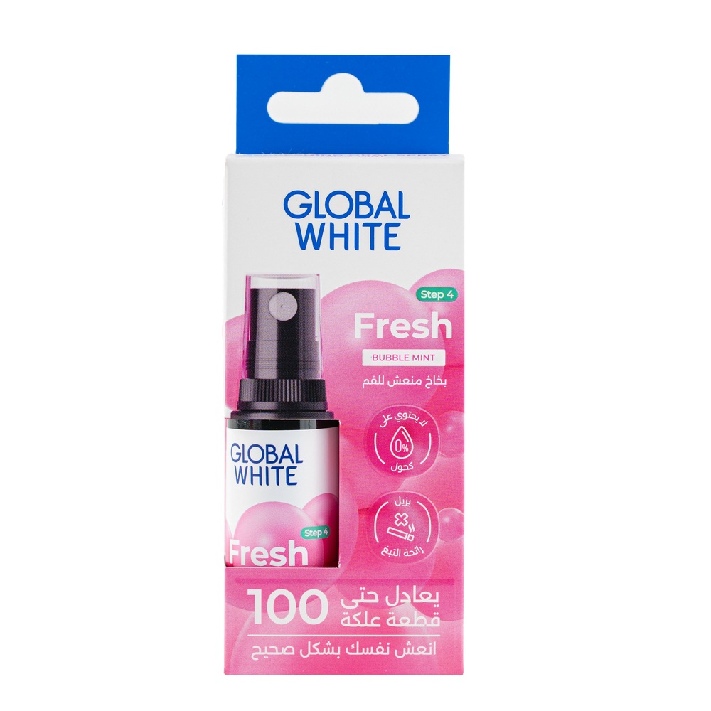 Global White Fresh Mint Flavor Oral Spray - 15ml