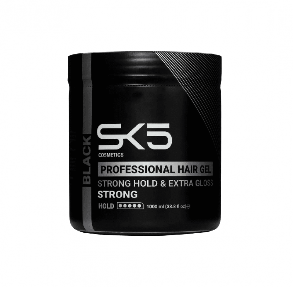 SK5 جل الشعر الاسود لثبات قوي ولمعان جذاب - 1000 مل