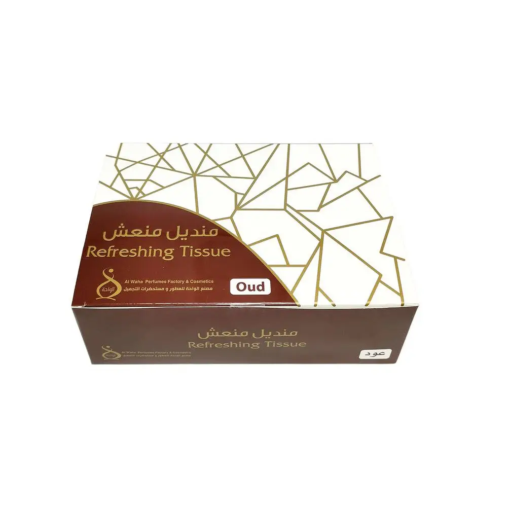 علبة مناديل معطرة بالعود - 50 منديل