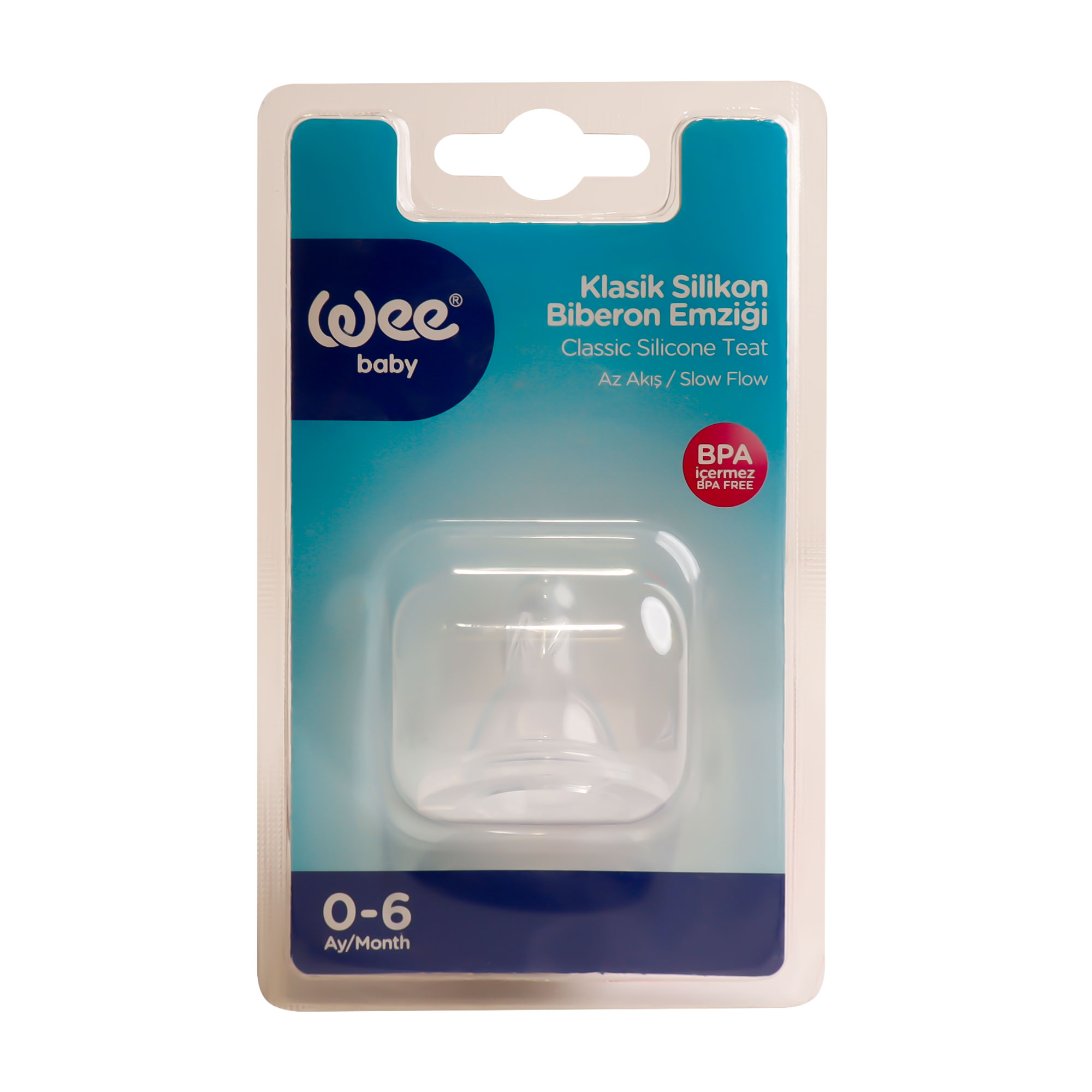وي بيبي حلمة سيليكون كلاسيكية لرضاعات - تدفق بطيء - من 0 إلى 6 أشهر