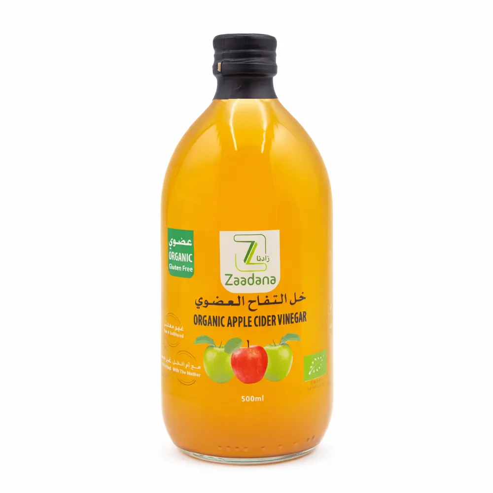 زادنا خل التفاح العضوي-500 مل