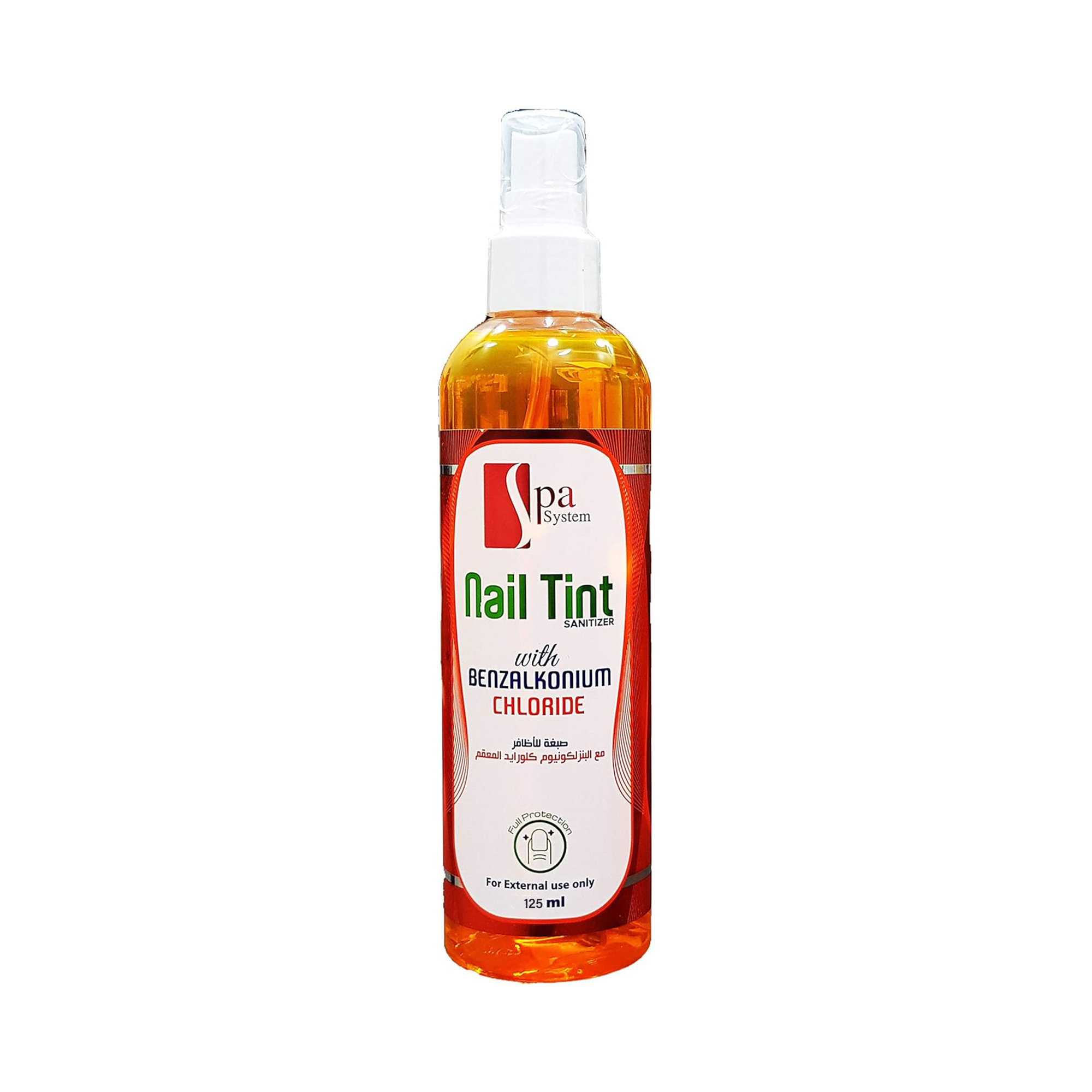 SPA SYSTEM NAIL TINT SANITIZER WITH BENZALKONIUM CLORIDE - 125 ml