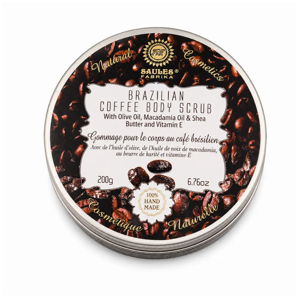 ساوليس فابريكا مقشر الجسم بالقهوة البرازيلية بزيت المكاديميا وزبدة الشيا لتنعيم البشرة - 200 جرام