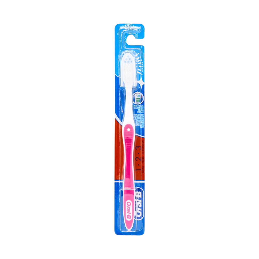 Oral B 123 Medium Soft Toothbrush (Random Coloers) - 1 Brush