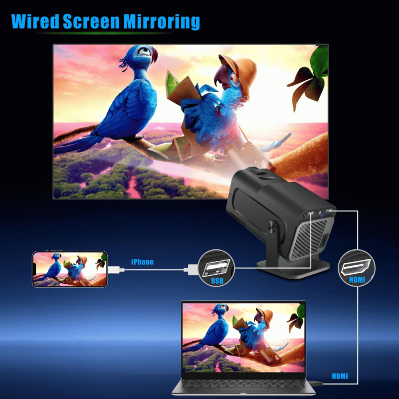 بروجكتور الأصلي Magcubic HY320 4K بدقة 1080P قابل للدوران 180° بنظام تشغيل Android 11